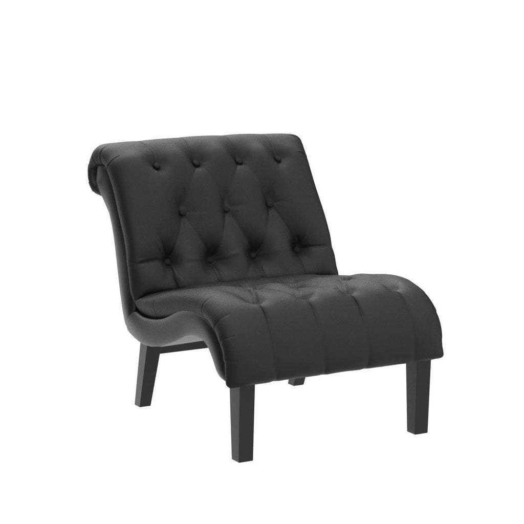 Black PU Leather Armless Accent Chair Set of 2 U96302