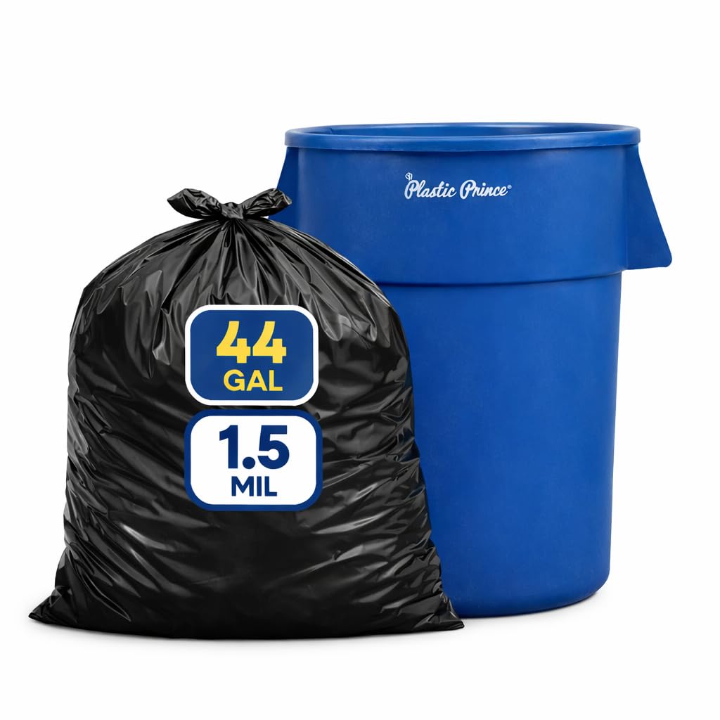 Black 40-45 Gallon Heavy Duty 1.5 Mil Trash Bags Pack of 100 W112512