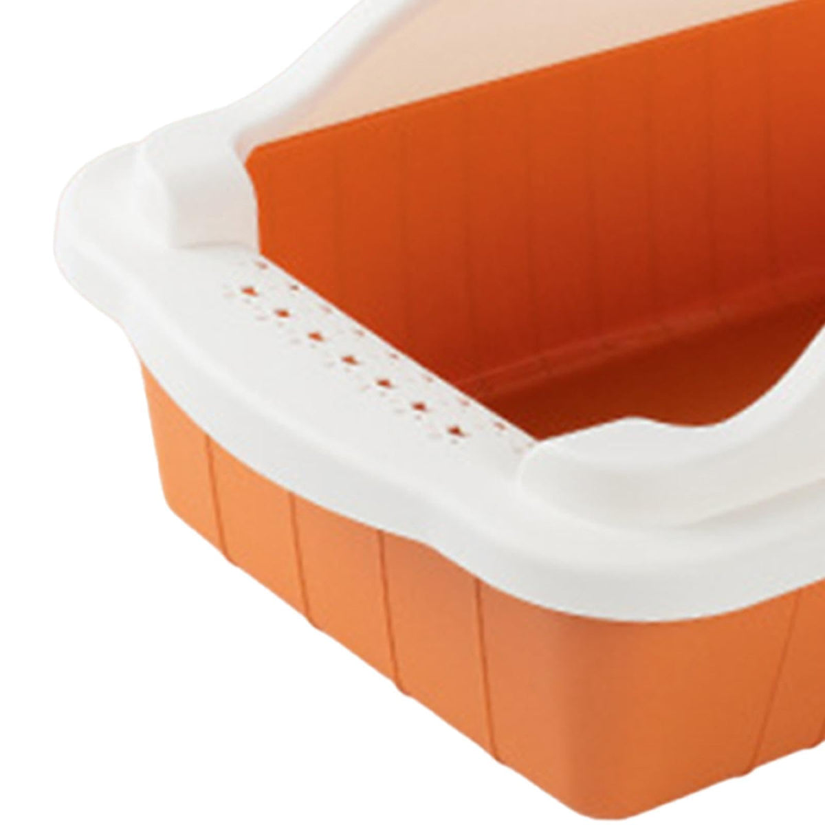 Orange Cat Litter Box with Sifting Spoon Q851
