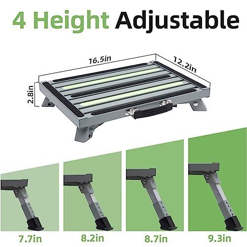 4-Level Adjustable Folding Iron RV Step Stool C300