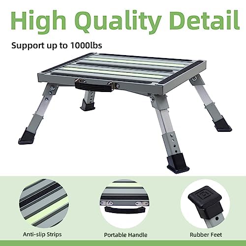 4-Level Adjustable Folding Iron RV Step Stool C300