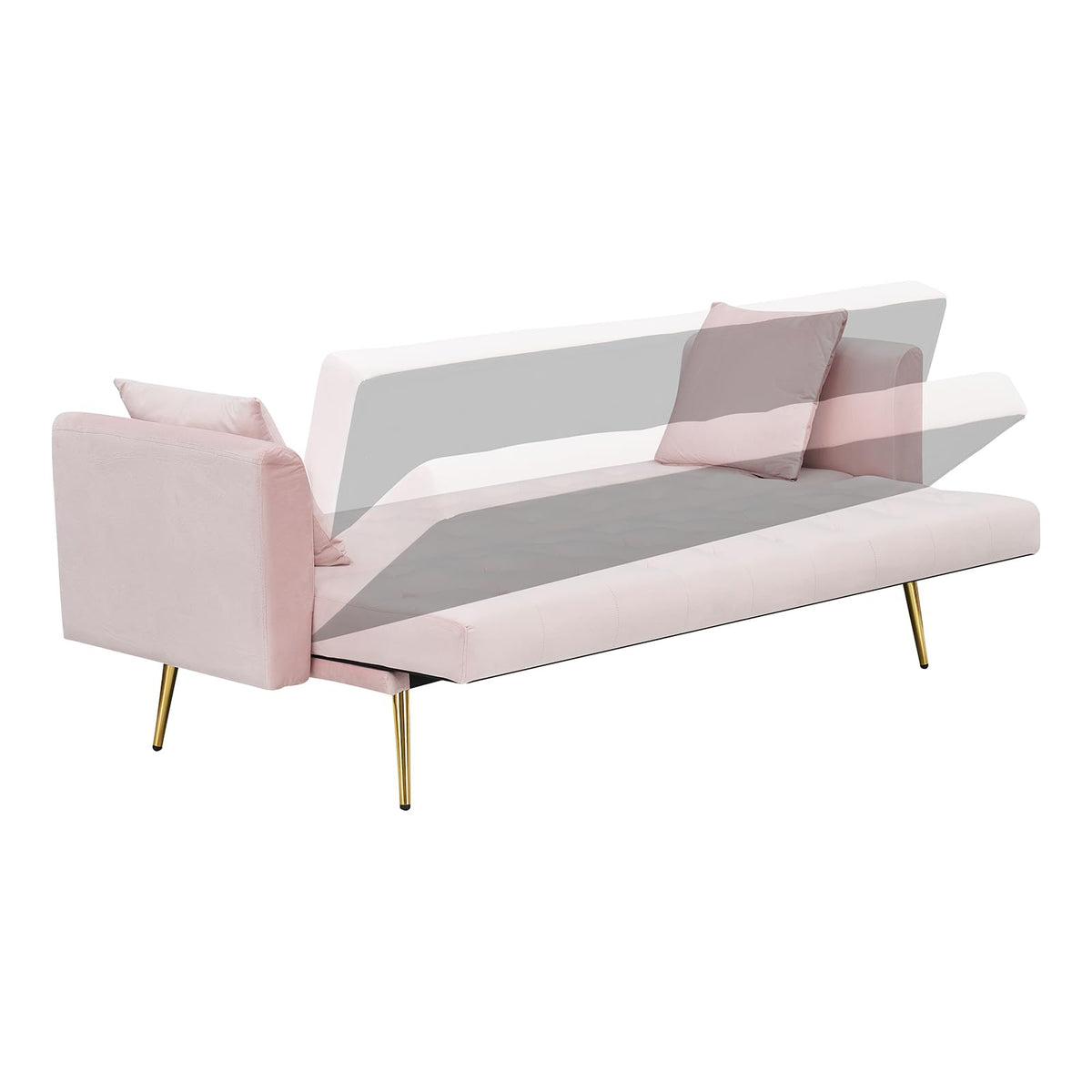 71" Velvet Convertible Sofa Bed B503093