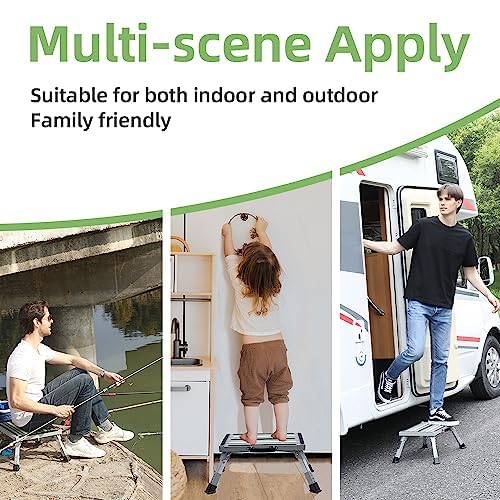 4-Level Adjustable Folding Iron RV Step Stool C300