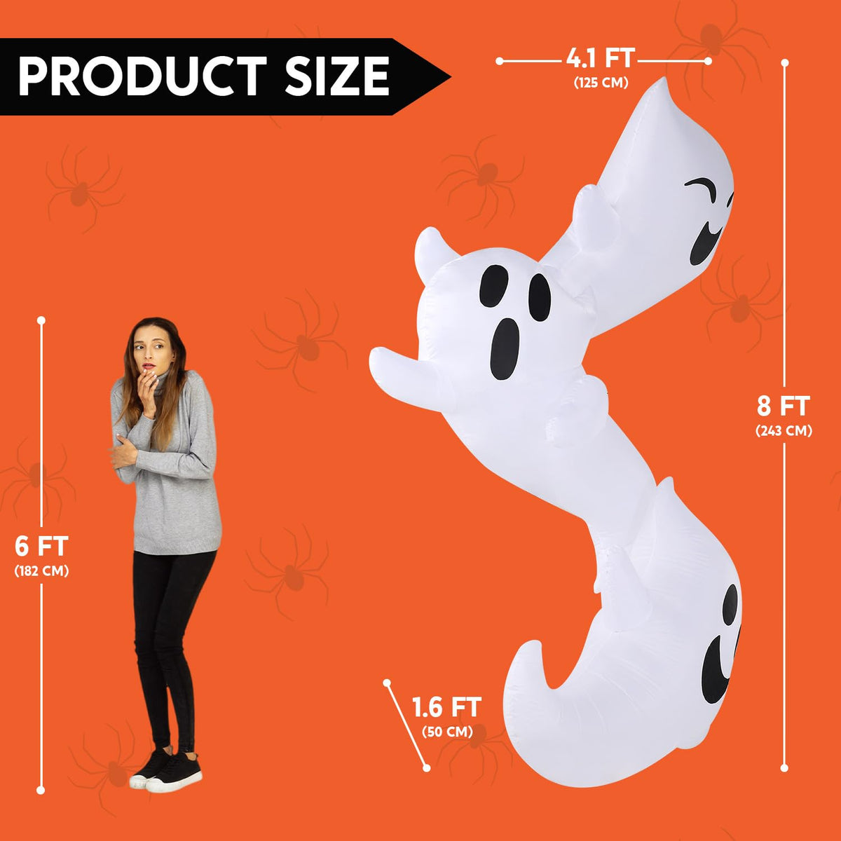 8ft Light Up Inflatable Ghosts Q7726