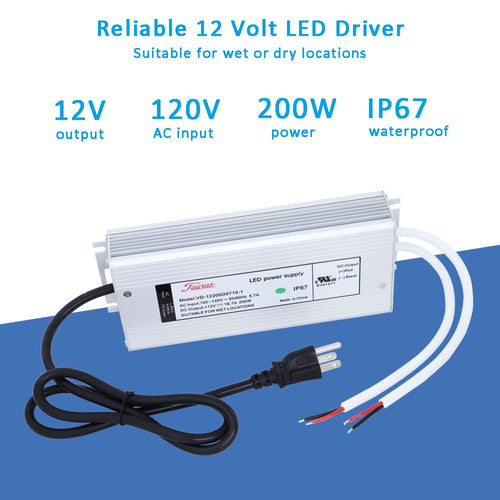 12V 200W Waterproof AC to DC Power Supply W3937