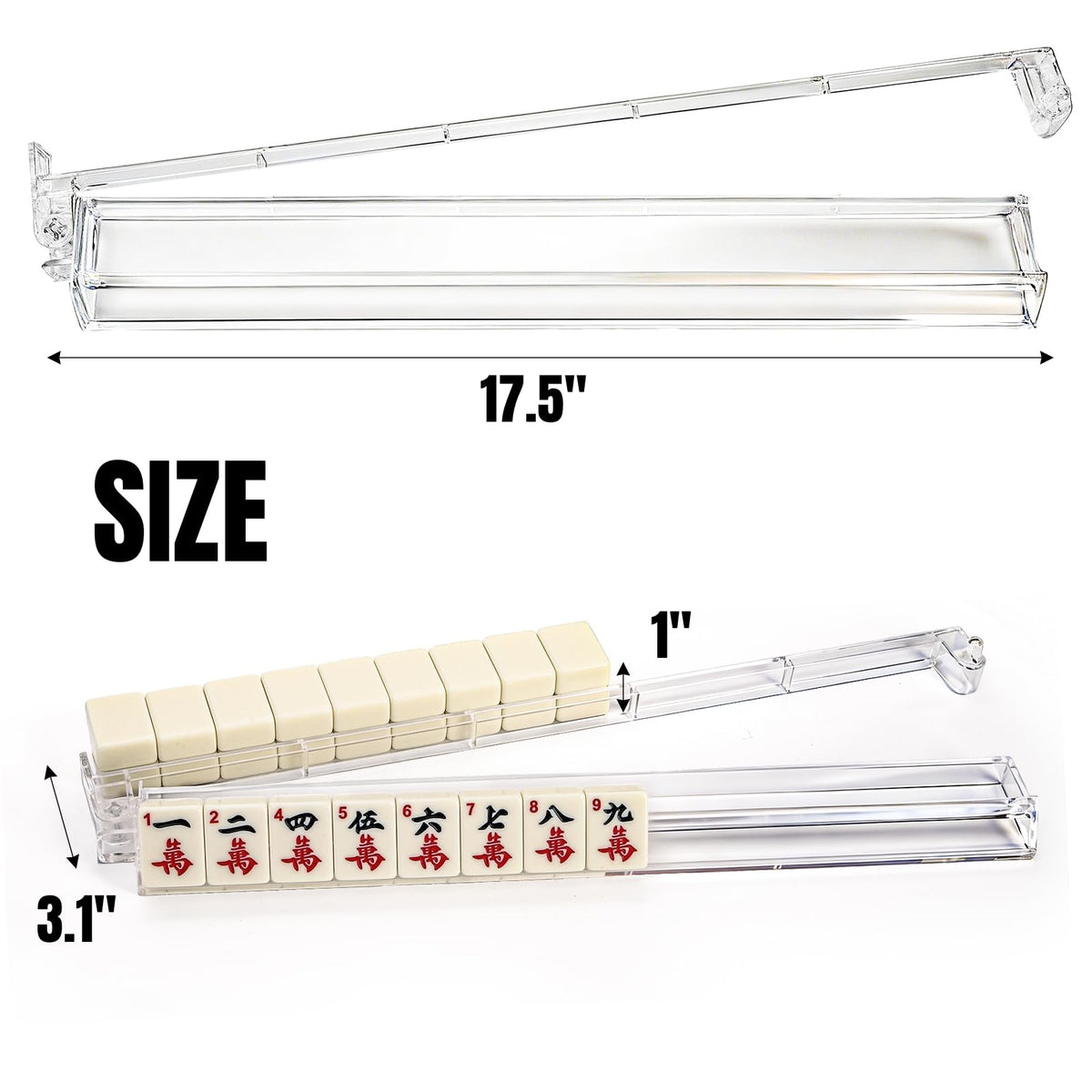 Set of 4 Clear Mahjong Racks with Pushers D946809