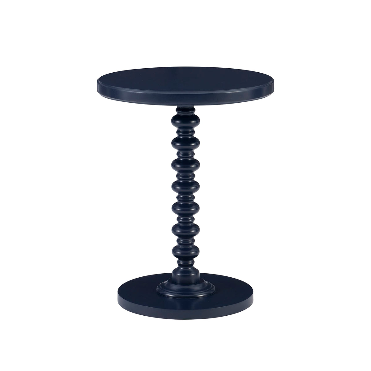 Round Navy Blue Pedestal Accent Table W683