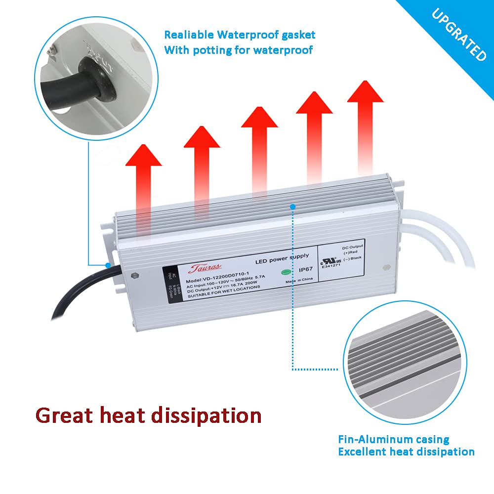 12V 200W Waterproof AC to DC Power Supply W3937