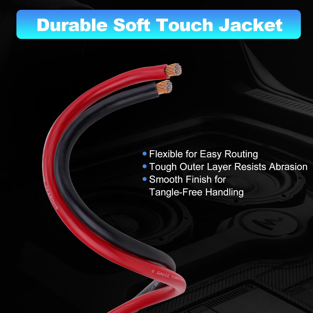 1/0 Gauge Copper Clad Aluminum Wire Kit with 250A ANL Fuse Holder Q235