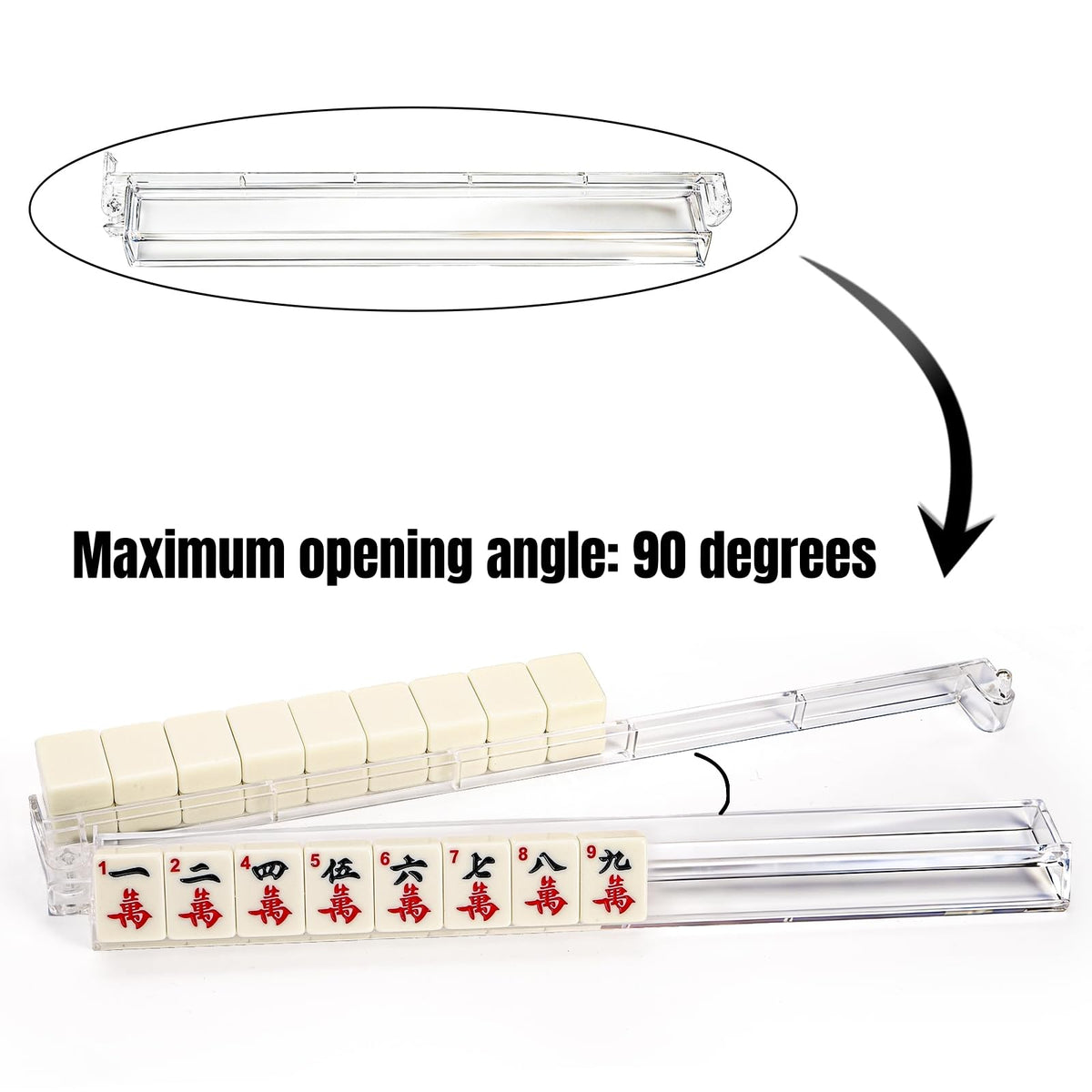 Set of 4 Clear Mahjong Racks with Pushers D946809