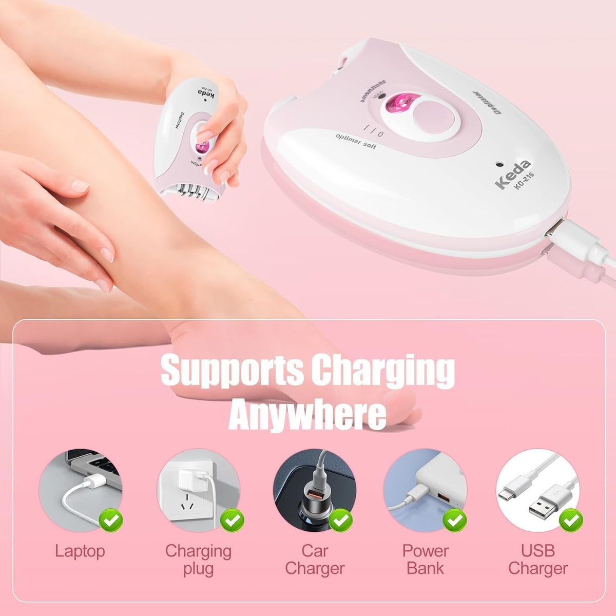 Rechargeable Epilator with LED Light Y121