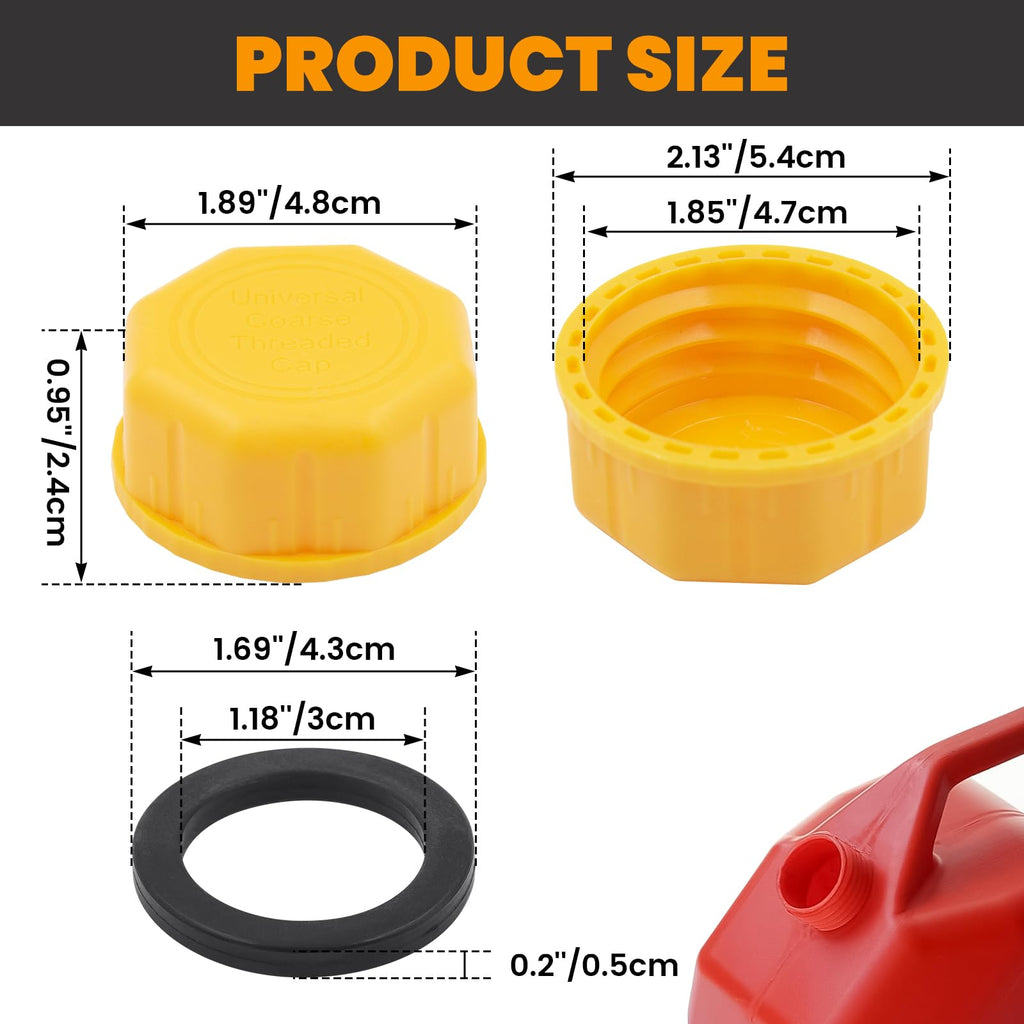 4 Pack 5 Gal Gas Can Replacement Caps M4363