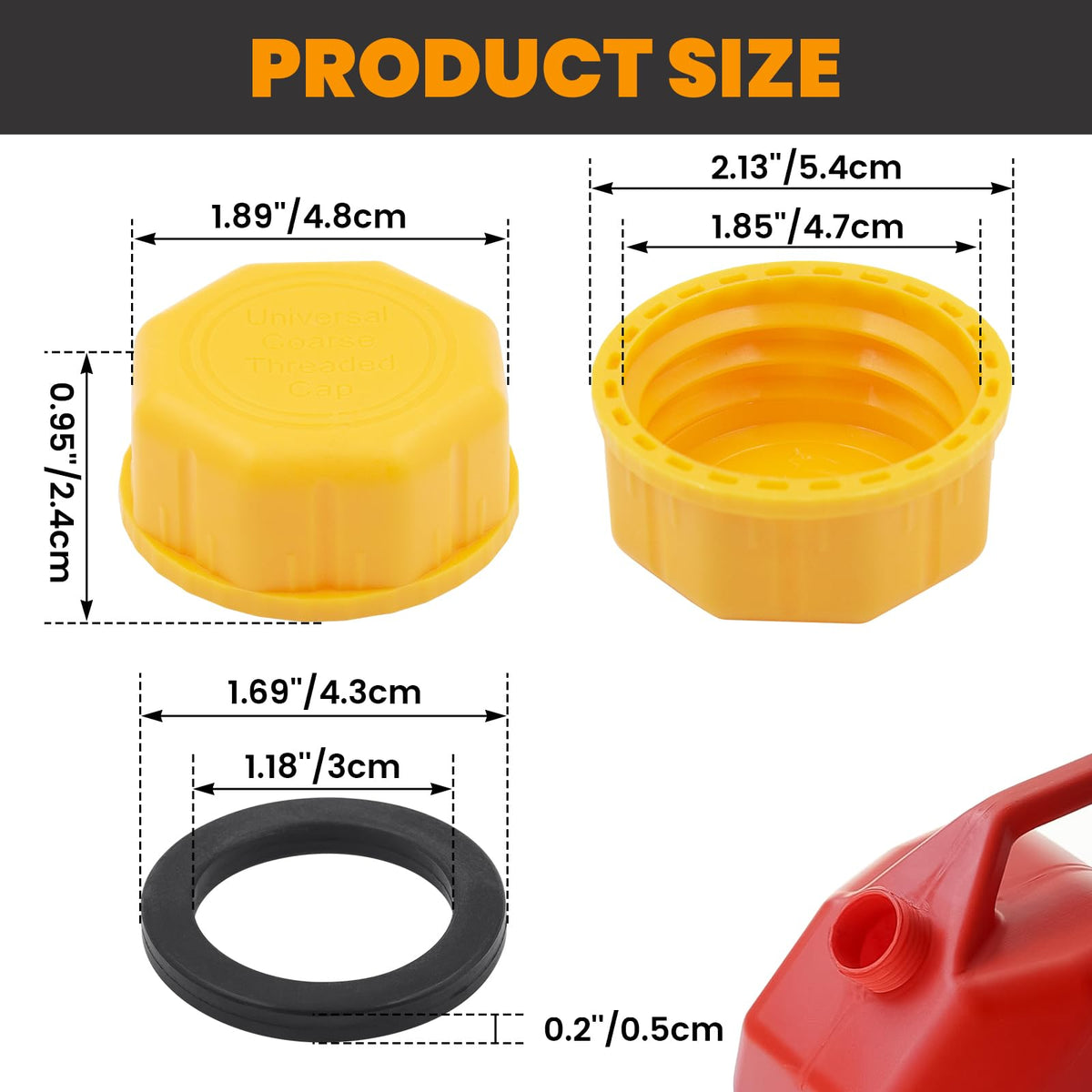 4 Pack 5 Gal Gas Can Replacement Caps M4363