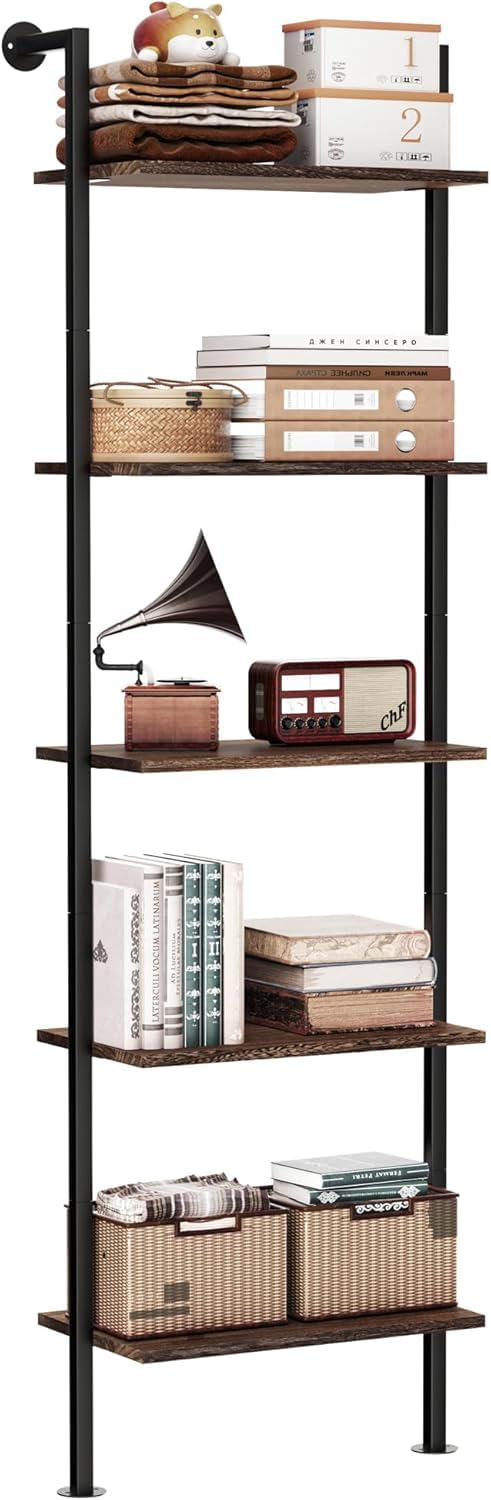 5-Tier Solid Wood Ladder Bookshelf Y979075