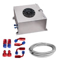 5 Gallon 20L Polished Aluminum Fuel Cell Tank with Cap Level Sender Oil Feed Line F617527