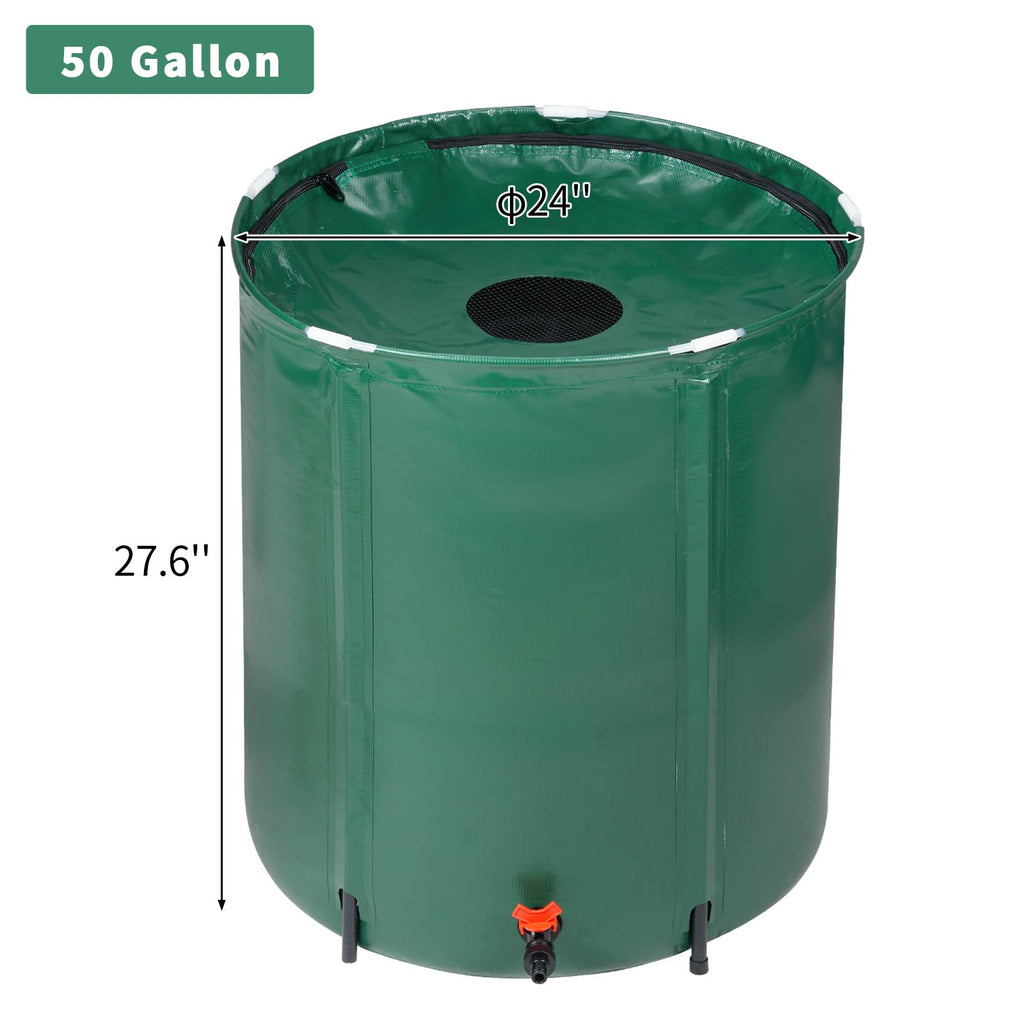 50 Gallon Portable Folding Rain Barrel with Spigots Q699