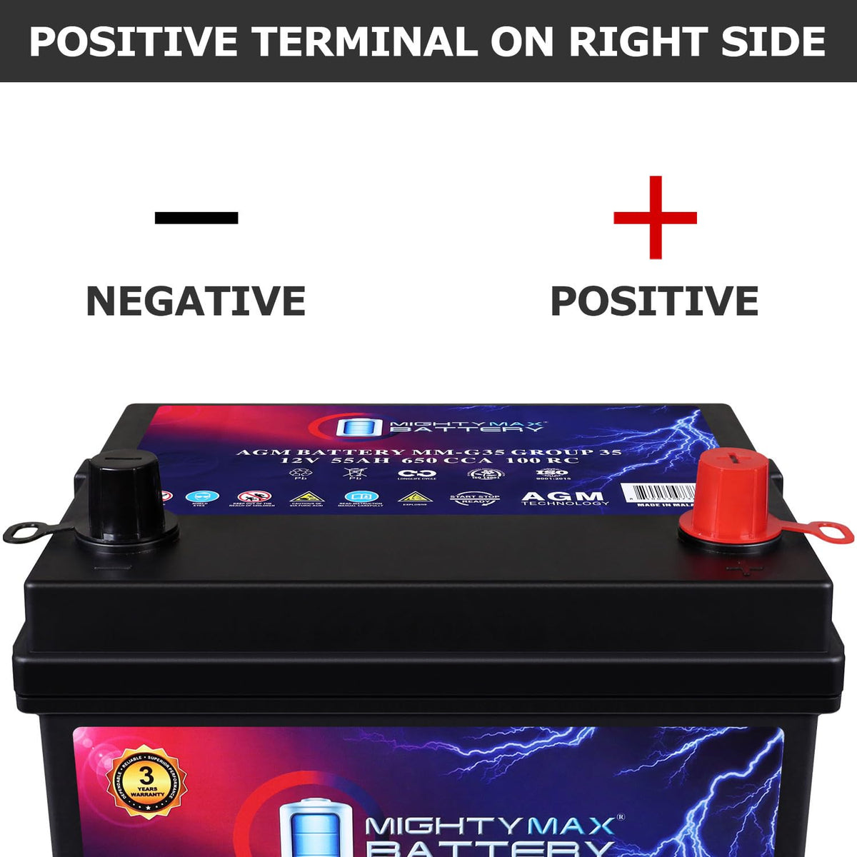 12V 55Ah AGM Replacement Battery E823109