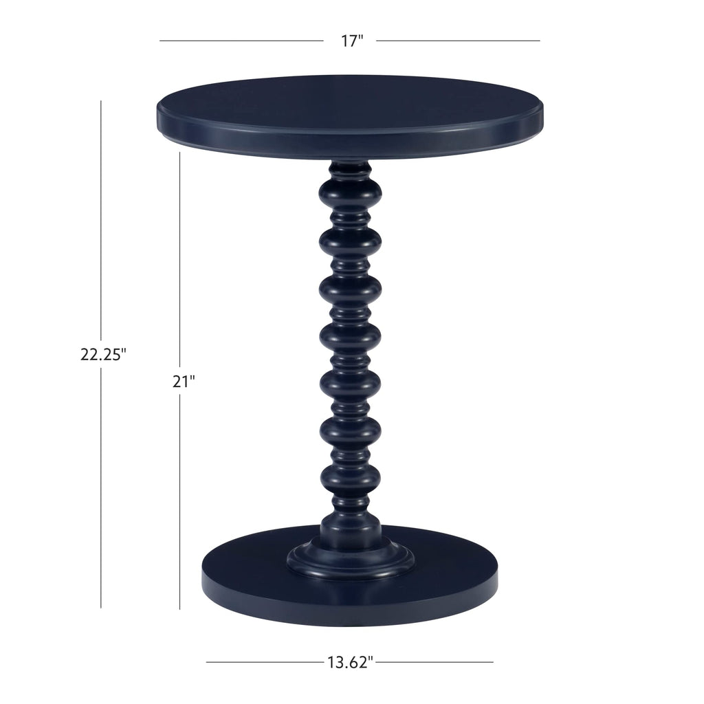 Round Navy Blue Pedestal Accent Table W683