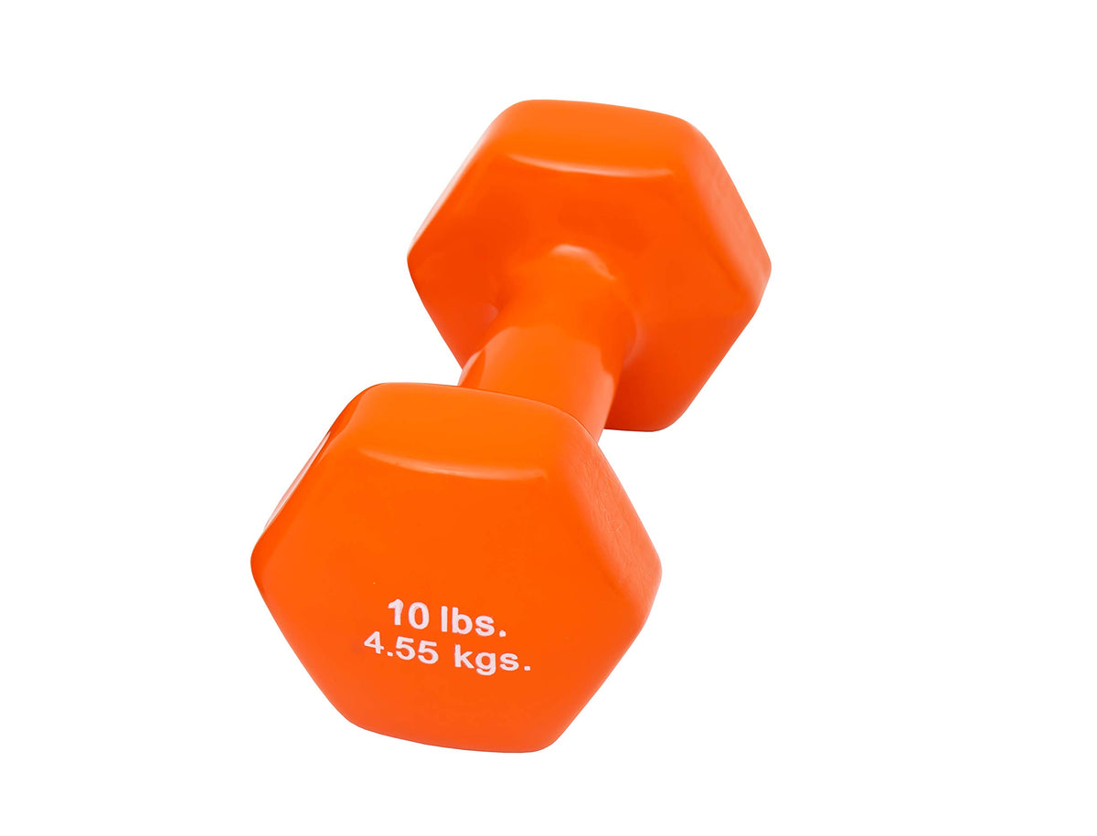 Orange 10 lb Vinyl Coated Dumbbell G249