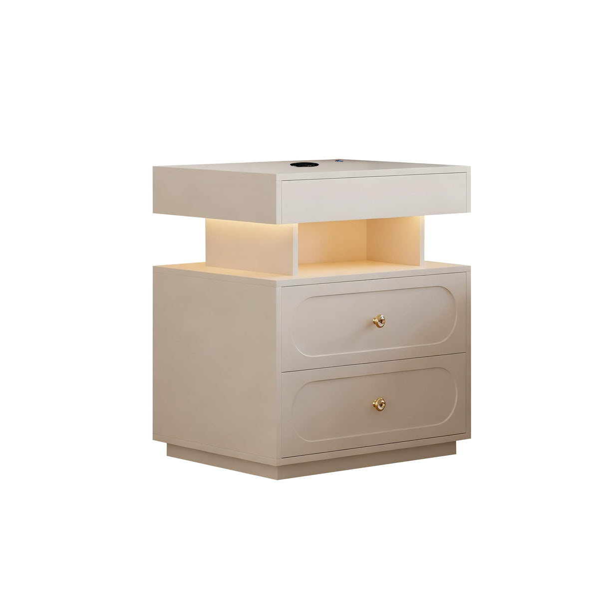 3-Drawer LED Nightstand with Light U383