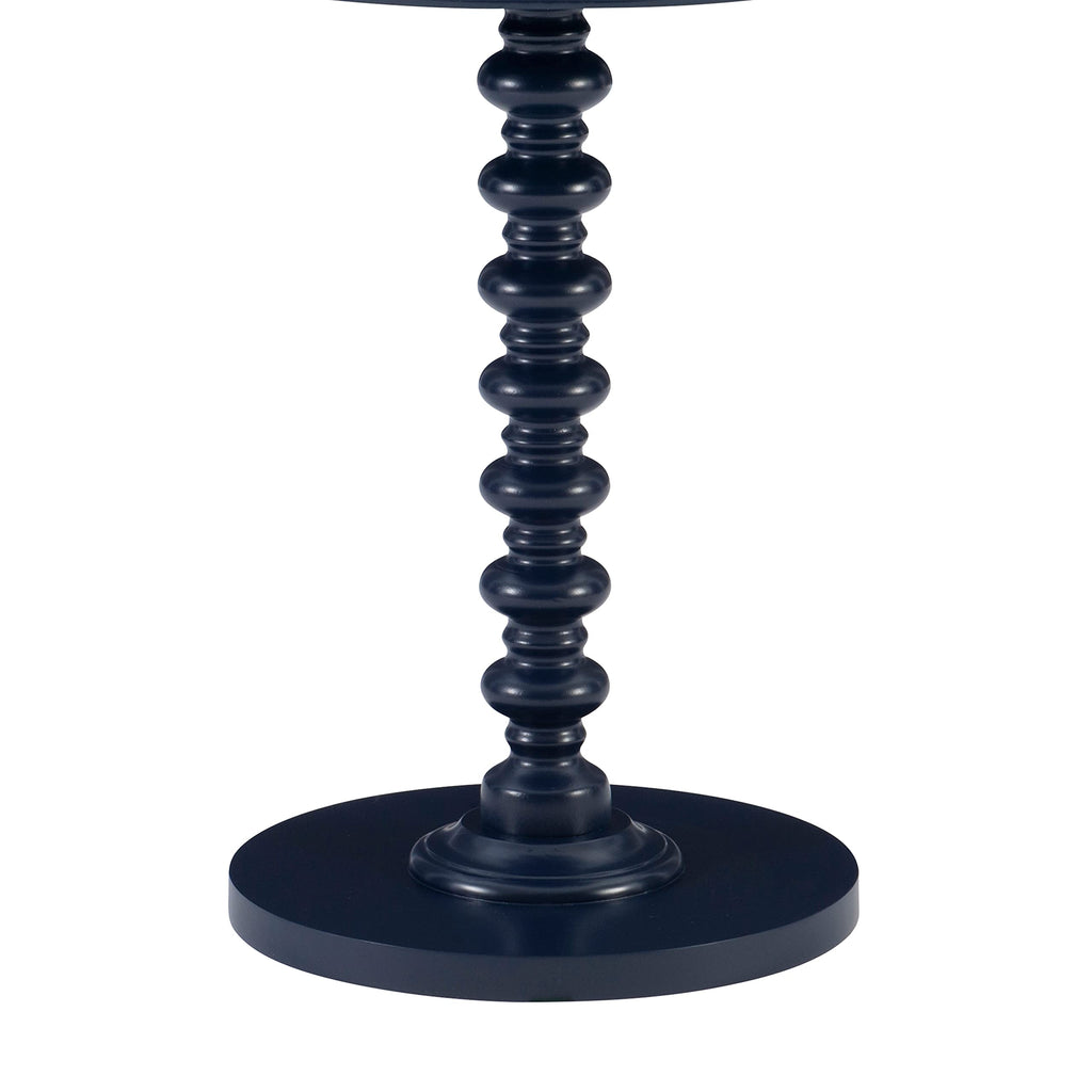 Round Navy Blue Pedestal Accent Table W683