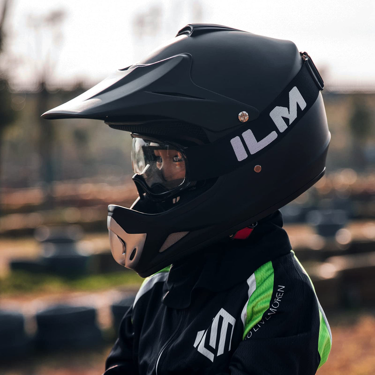Youth Kids Full Face Motocross Helmet Matte Black N190986