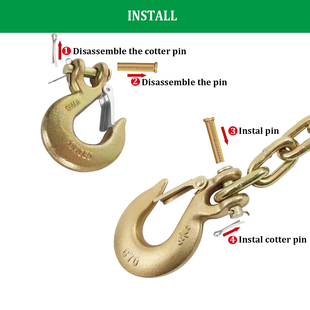 Heavy Duty Forged Steel Clevis Slip Hook 2pcs P362923