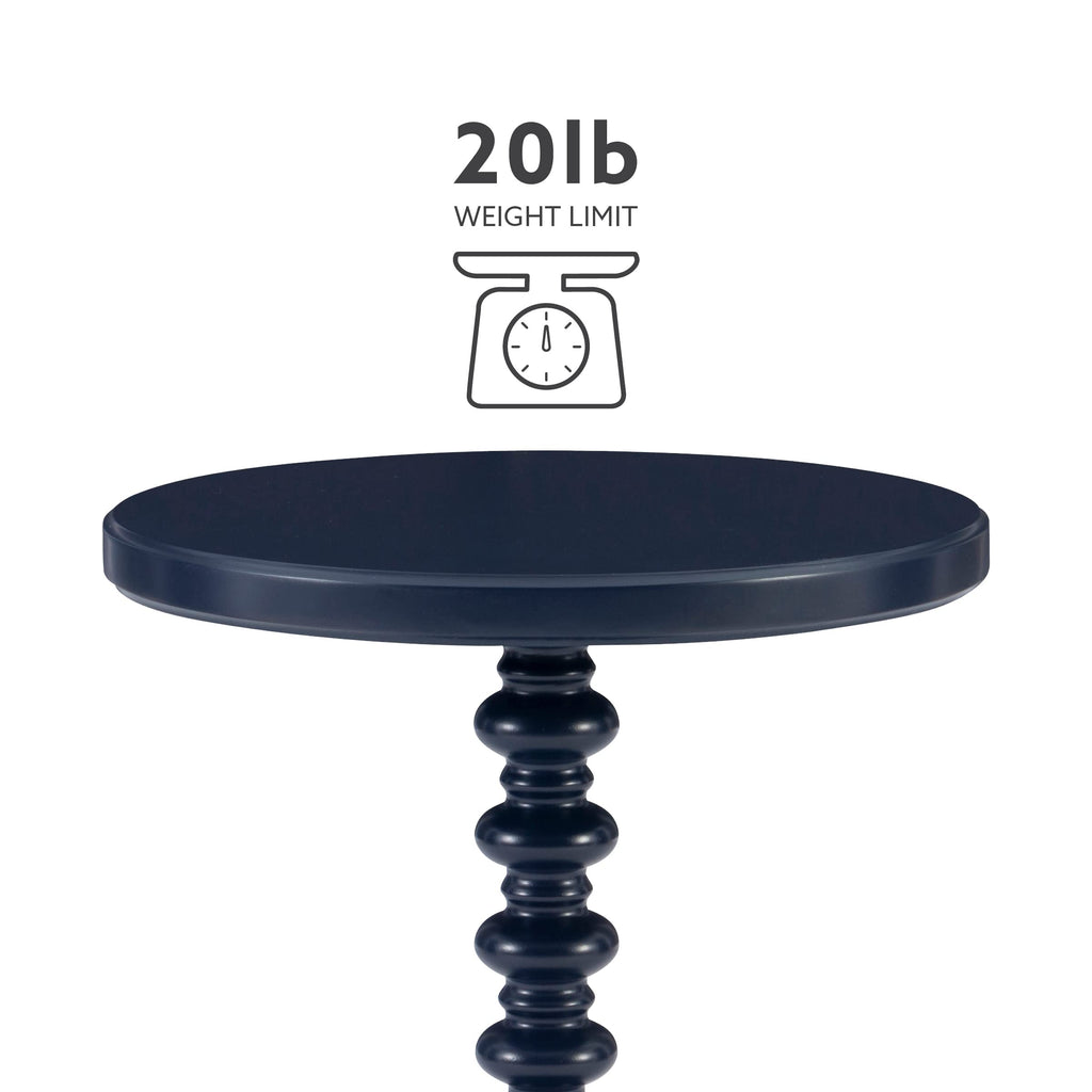 Round Navy Blue Pedestal Accent Table W683