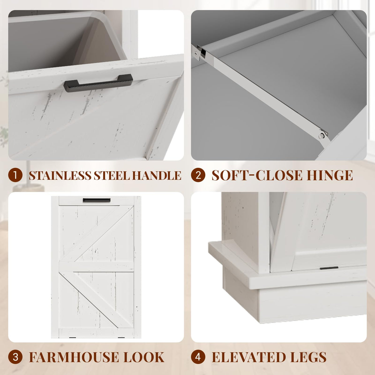 10 Gallon Tilt Out Trash Cabinet with Storage Drawer D4306