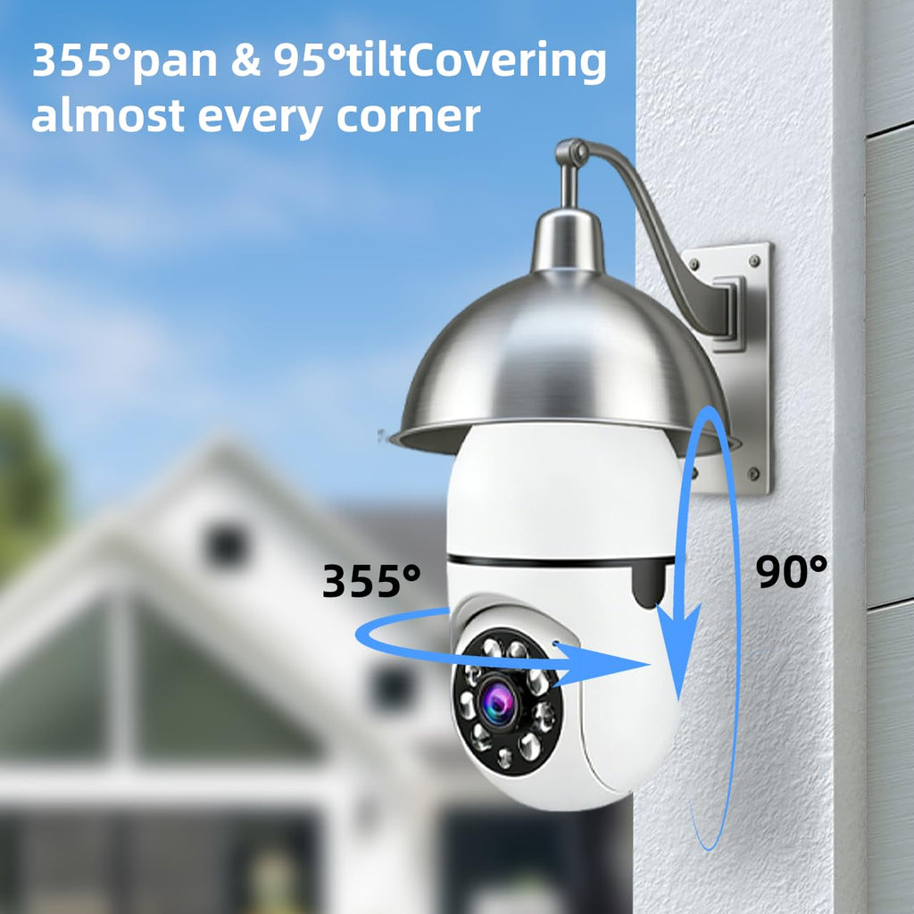 Light Bulb Security Camera 5G 2.4GHz WiFi 2K 3MP Wireless Outdoor H66221