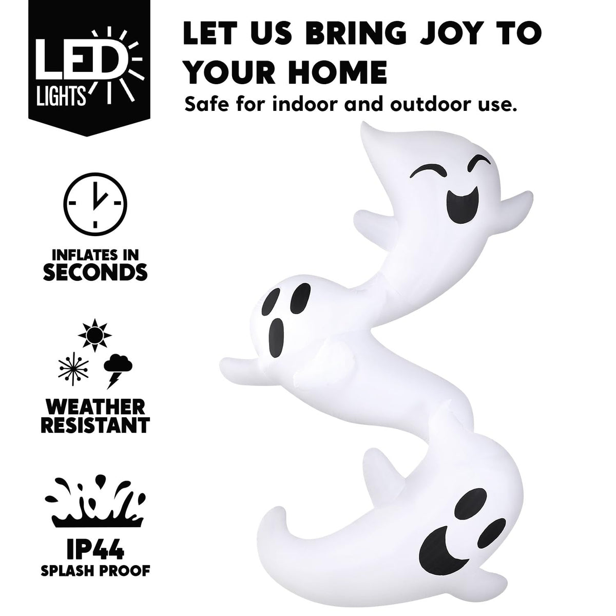 8ft Light Up Inflatable Ghosts Q7726