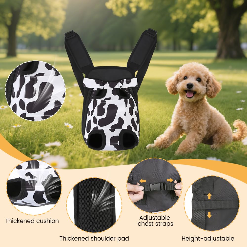 Adjustable Soft Ventilated Pet Carrier Backpack, 2.5-4 lbs, Cow Print U523285