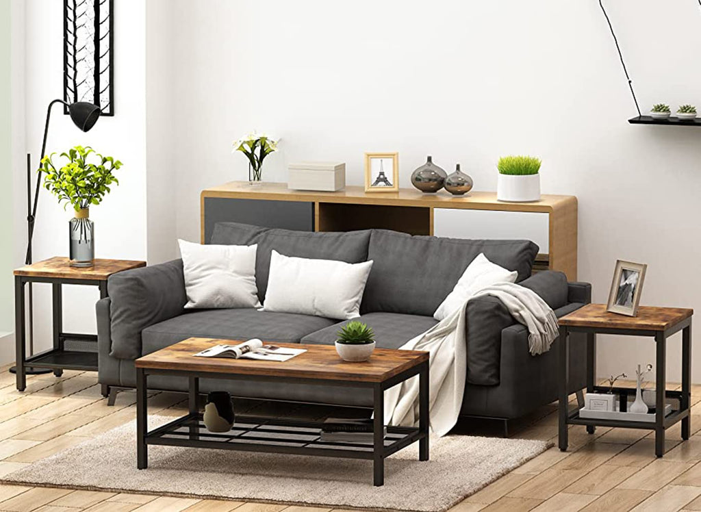 3 Pieces Coffee Table Set with 2 End Side Tables A581050
