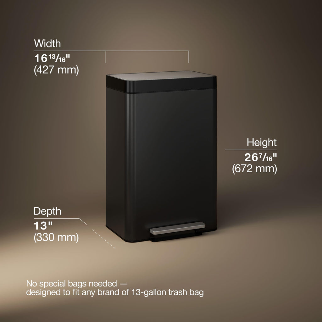 13-Gallon Stainless Steel Step Trash Can P18050