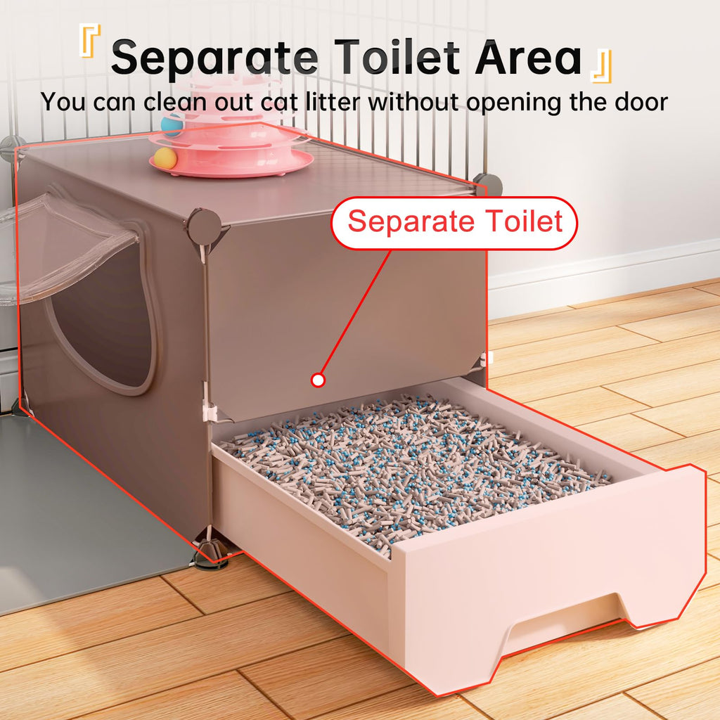 Large 4-Tier Cat Cage with Litter Box I832