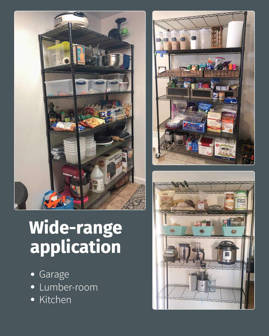 6 Tier Steel Wire Shelving Unit with Wheels U305226