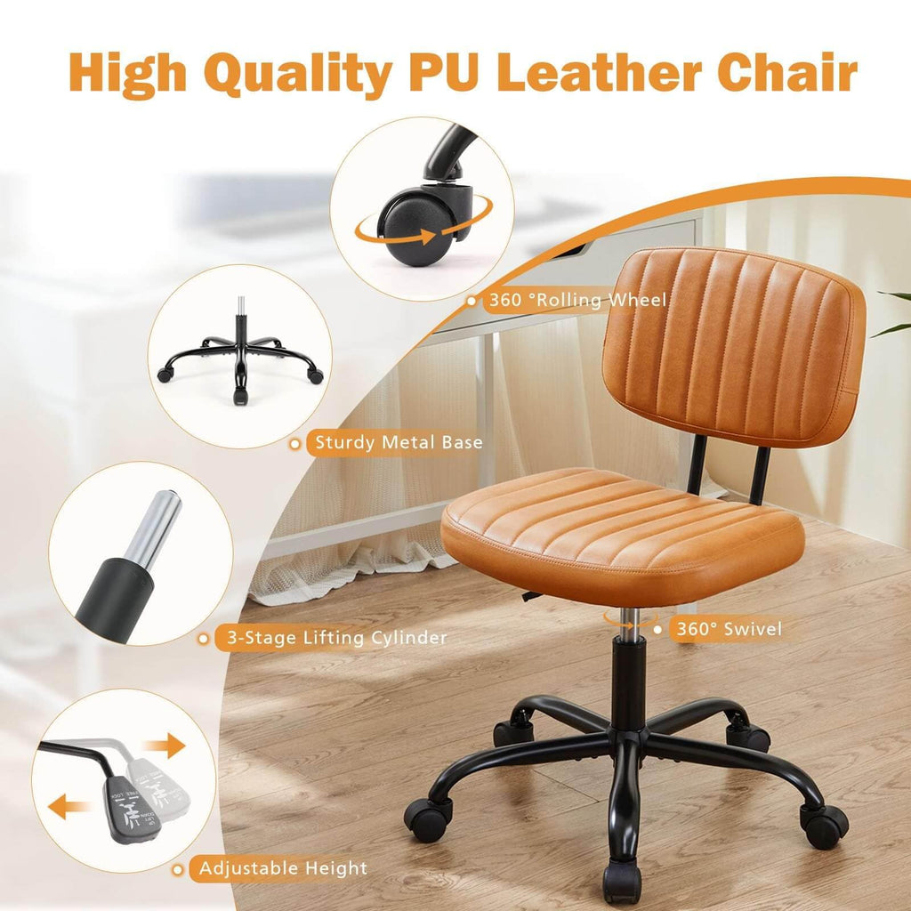 Orange Adjustable Height Swivel Rolling Office Chair A420