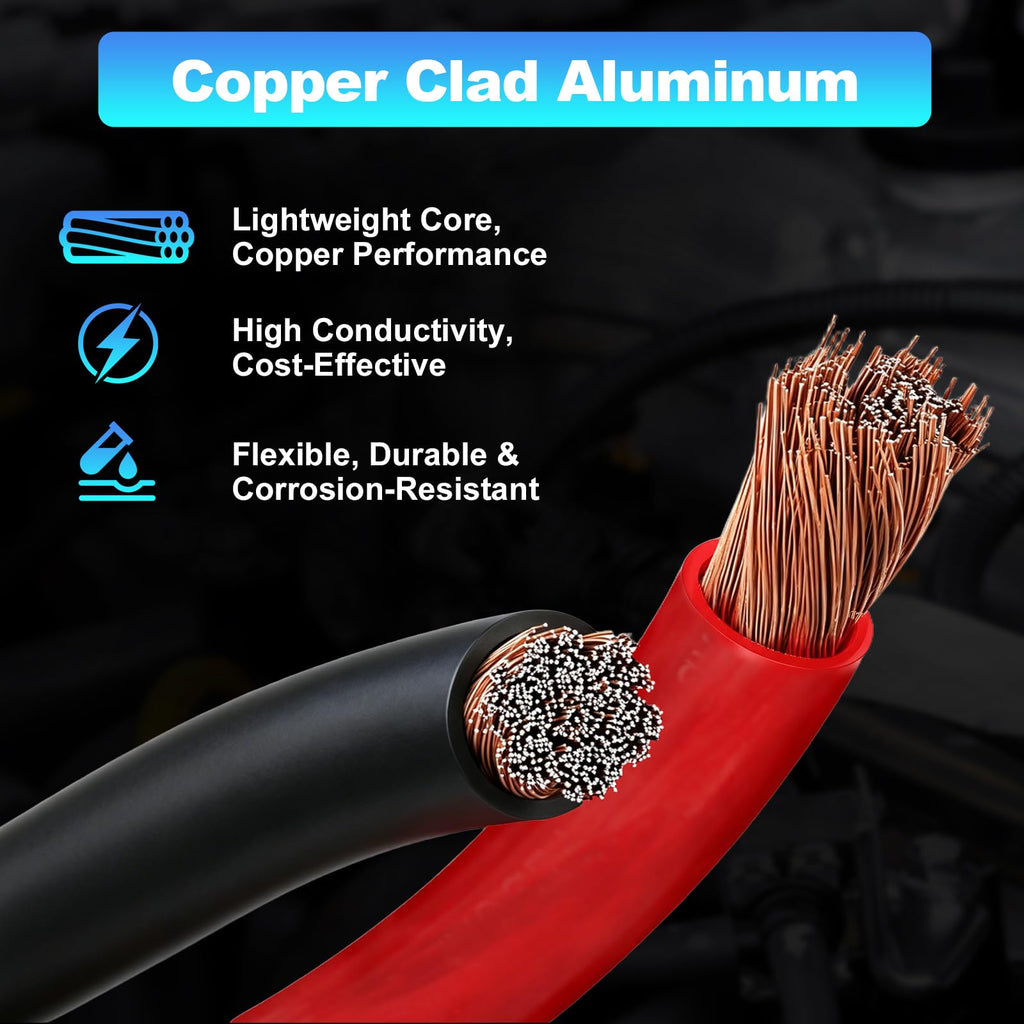 1/0 Gauge Copper Clad Aluminum Wire Kit with 250A ANL Fuse Holder Q235
