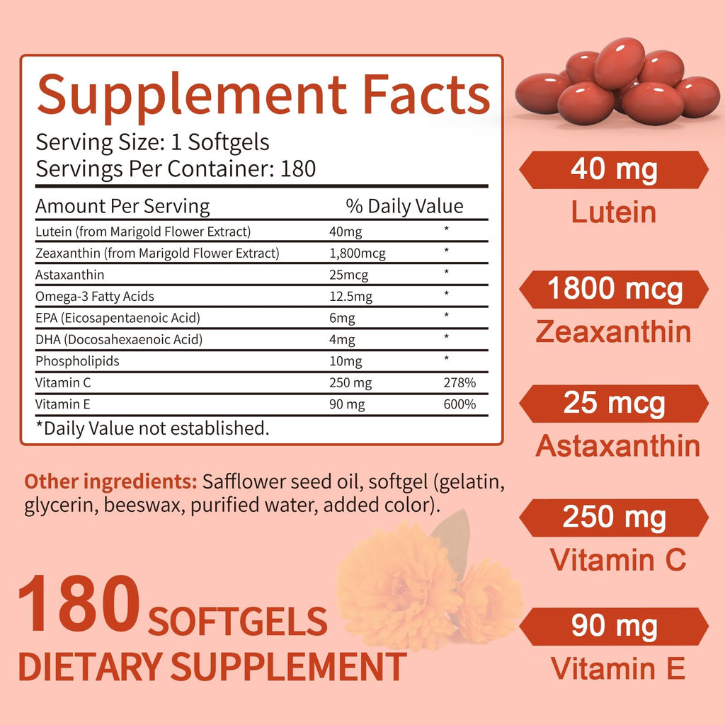 Lutein and Zeaxanthin Softgels with Vitamins C, E, Omega 3 C5525