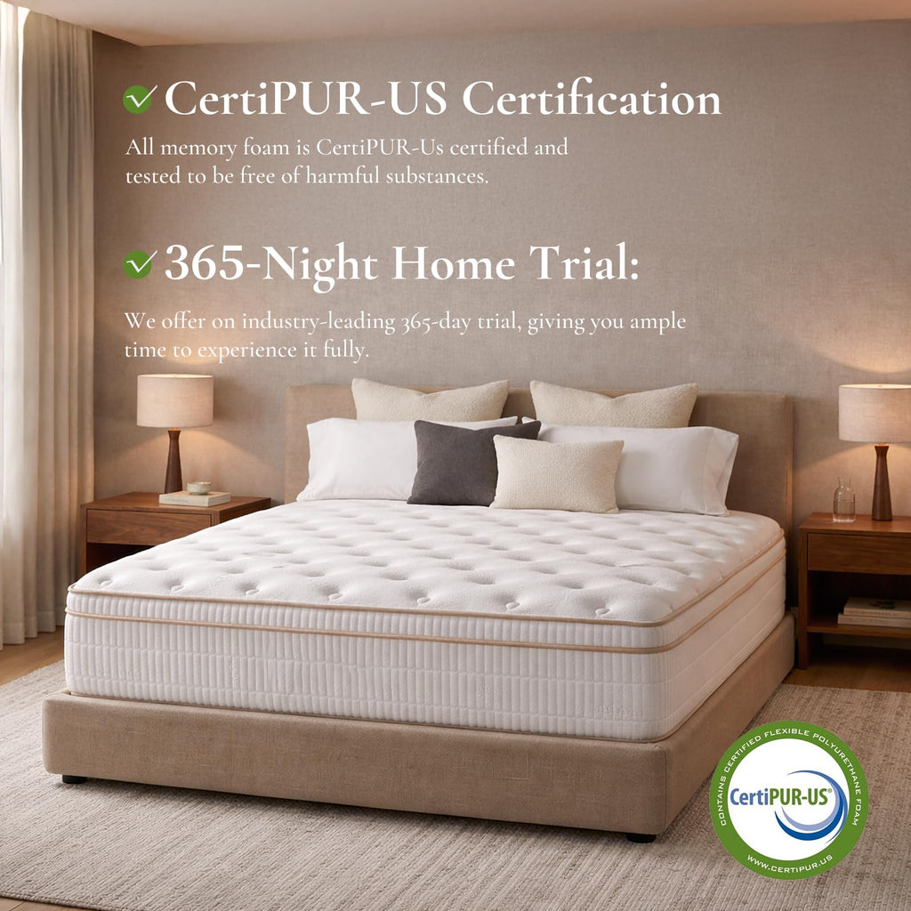 Full Size 12 Inch Medium Firm Hybrid Mattress B860