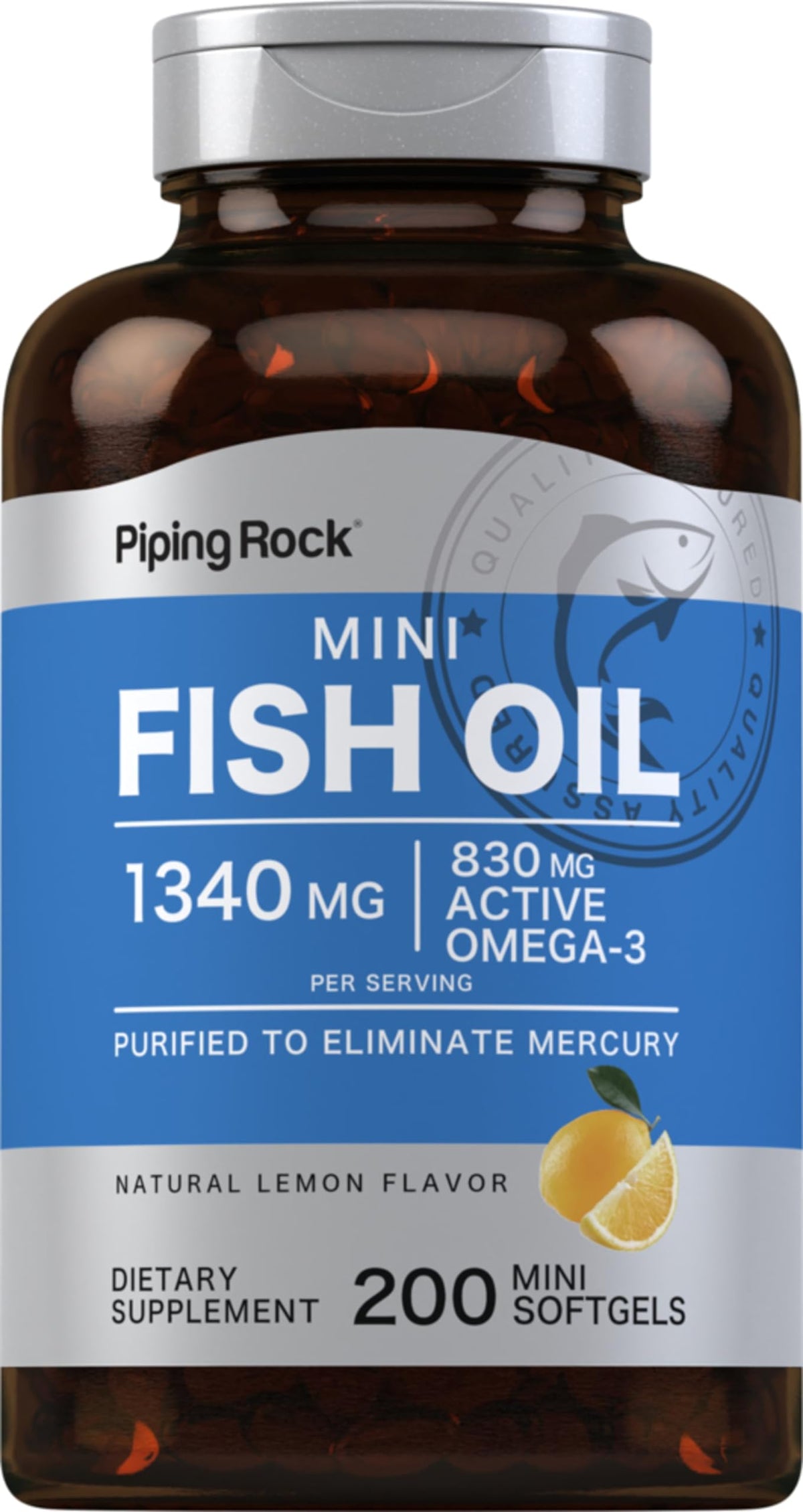 Fish Oil Omega 3 Supplement 1340 mg 200 Mini Softgels T805