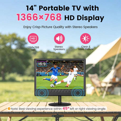 14 Inch Portable Rechargeable TV with Built-in Battery H23458