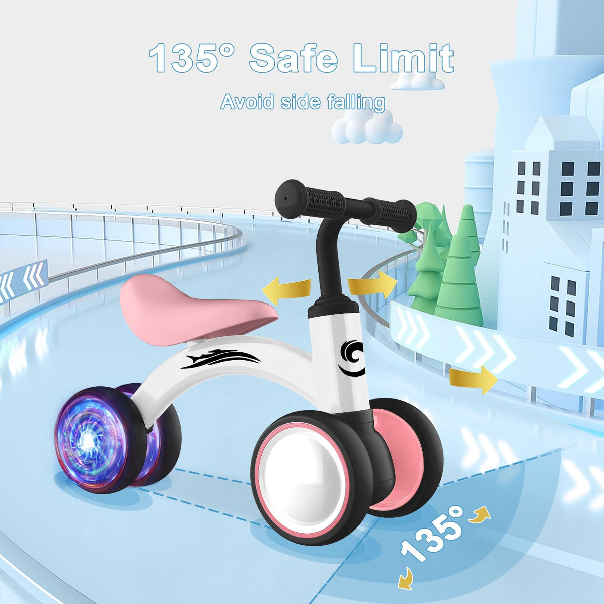 Baby Balance Bike No Pedal 4 Wheels I26422