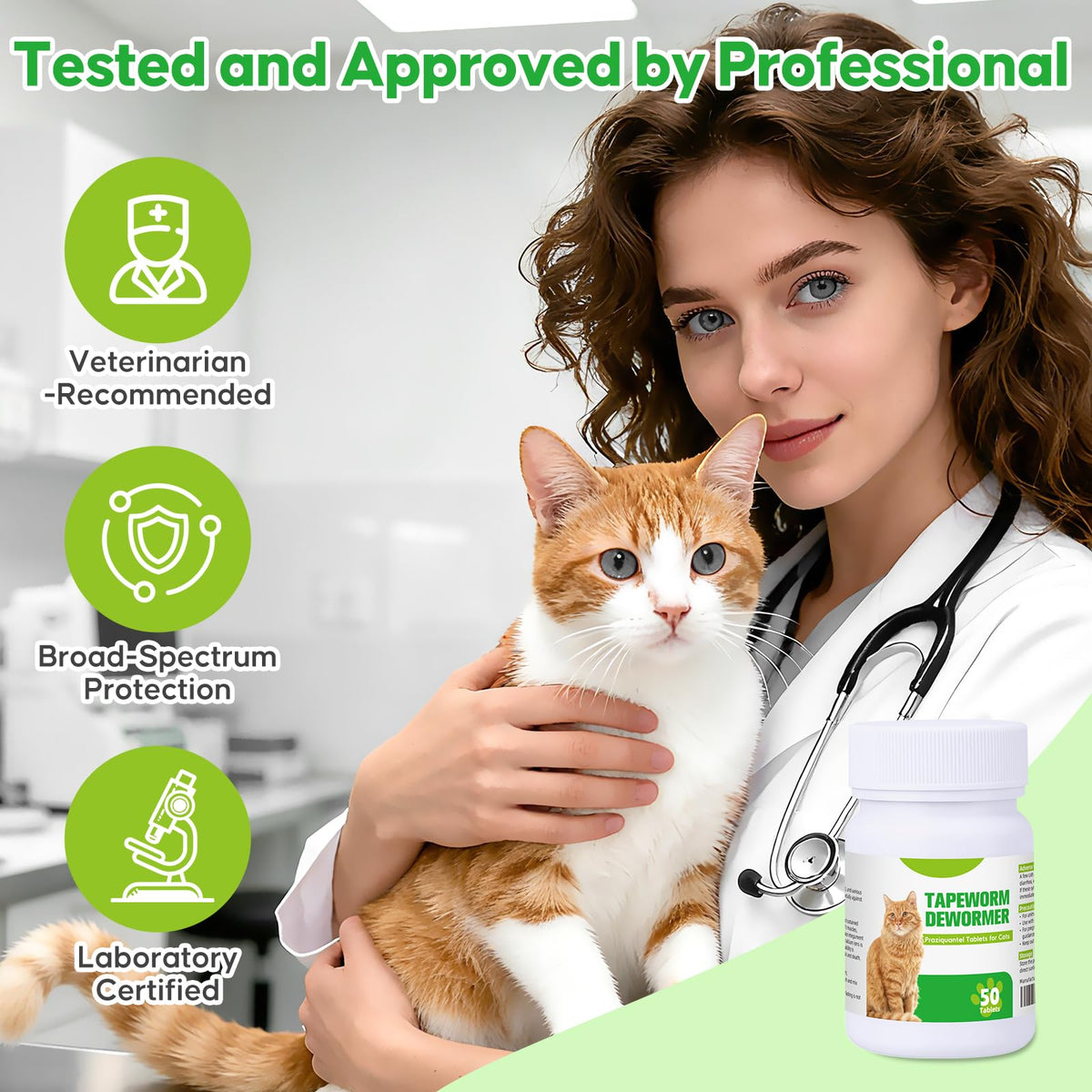 Cat Tapeworm Dewormer Tablets 50 Tablets Y783