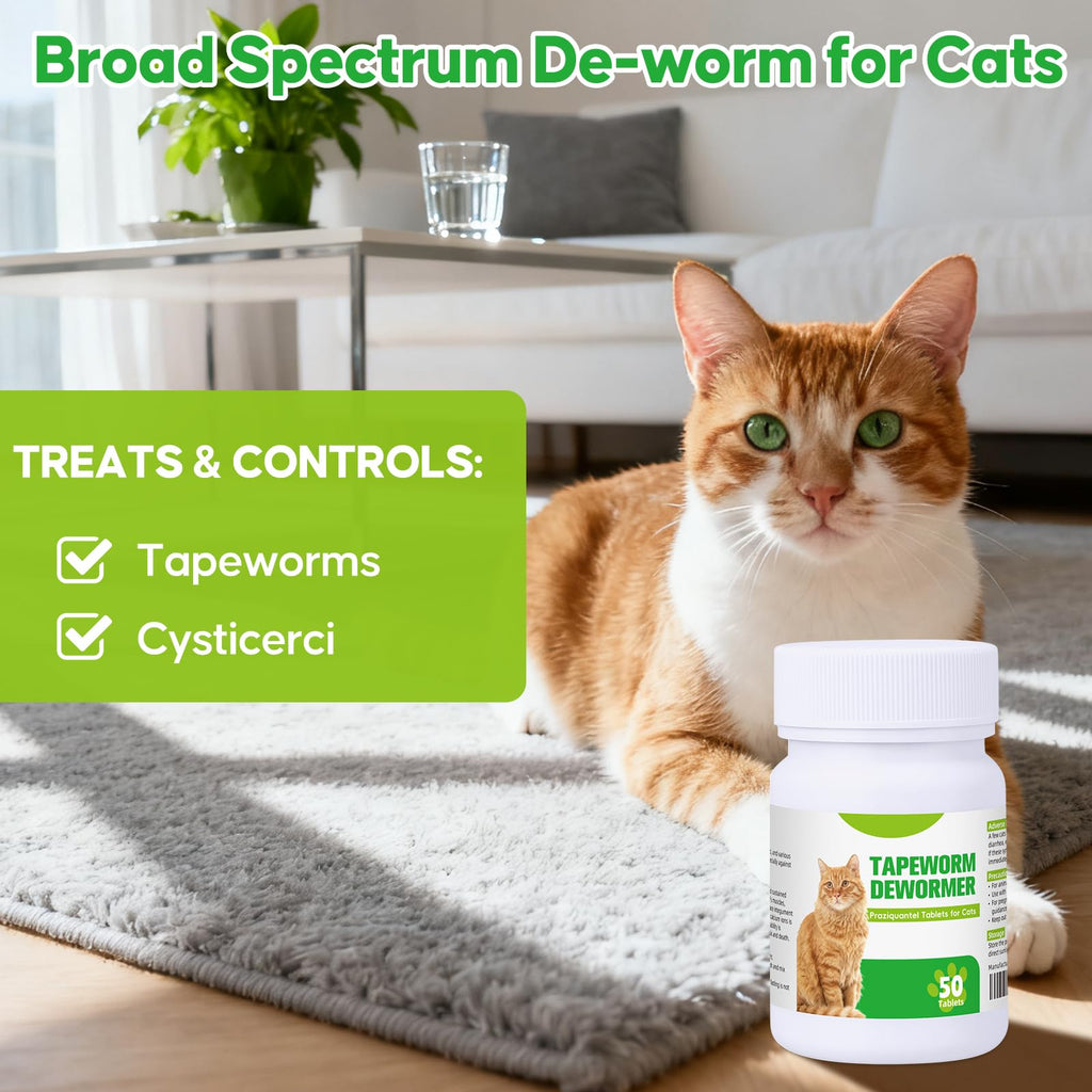 Cat Tapeworm Dewormer Tablets 50 Tablets Y783