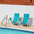 2 Pack Green Portable Folding Beach Chair with Cup Holder H739688