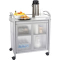 Gray Refreshment Cart with Double Doors and Swivel Wheels G81013