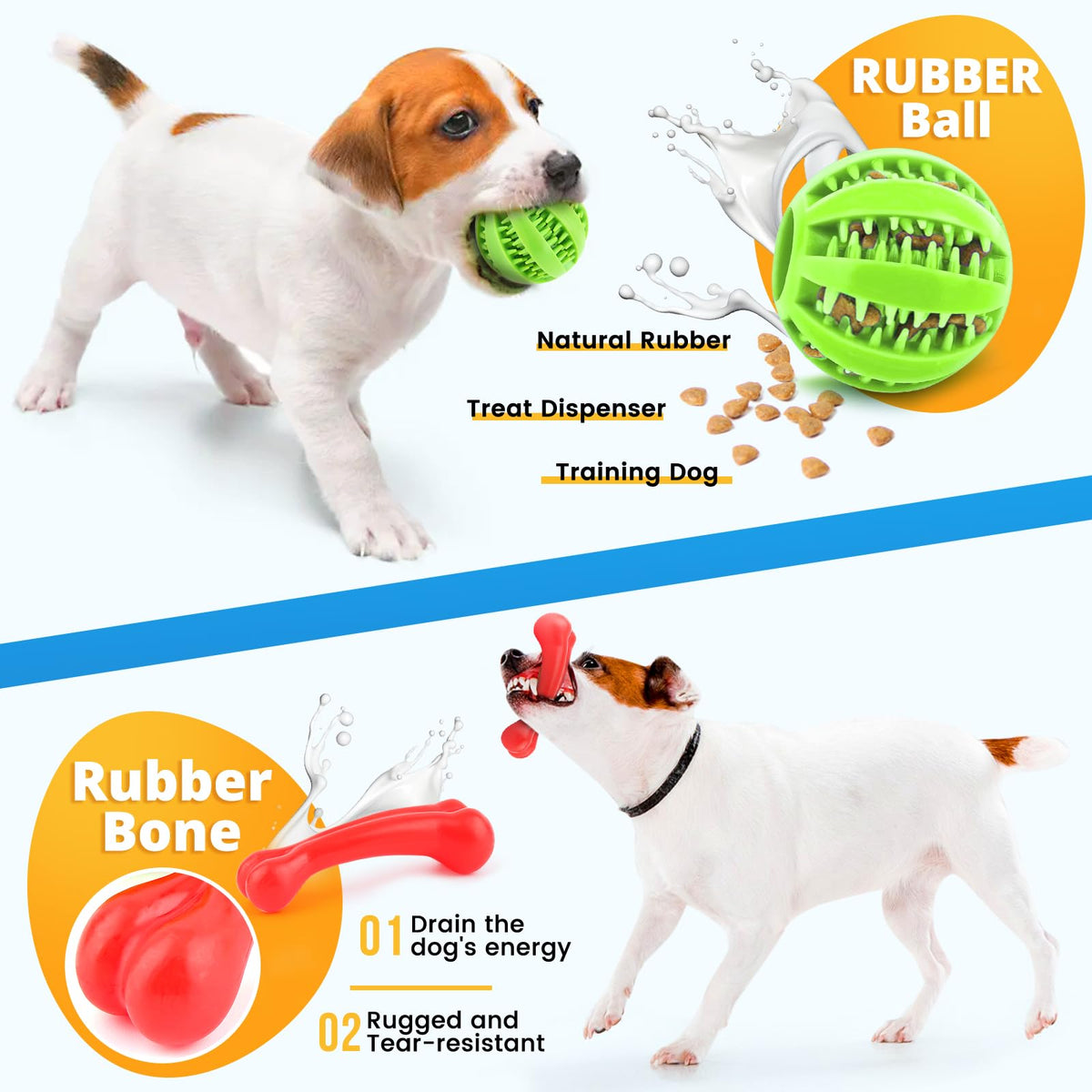 8 Pack Puppy Chew Toys with Squeaky Plush Rope and Ball O286