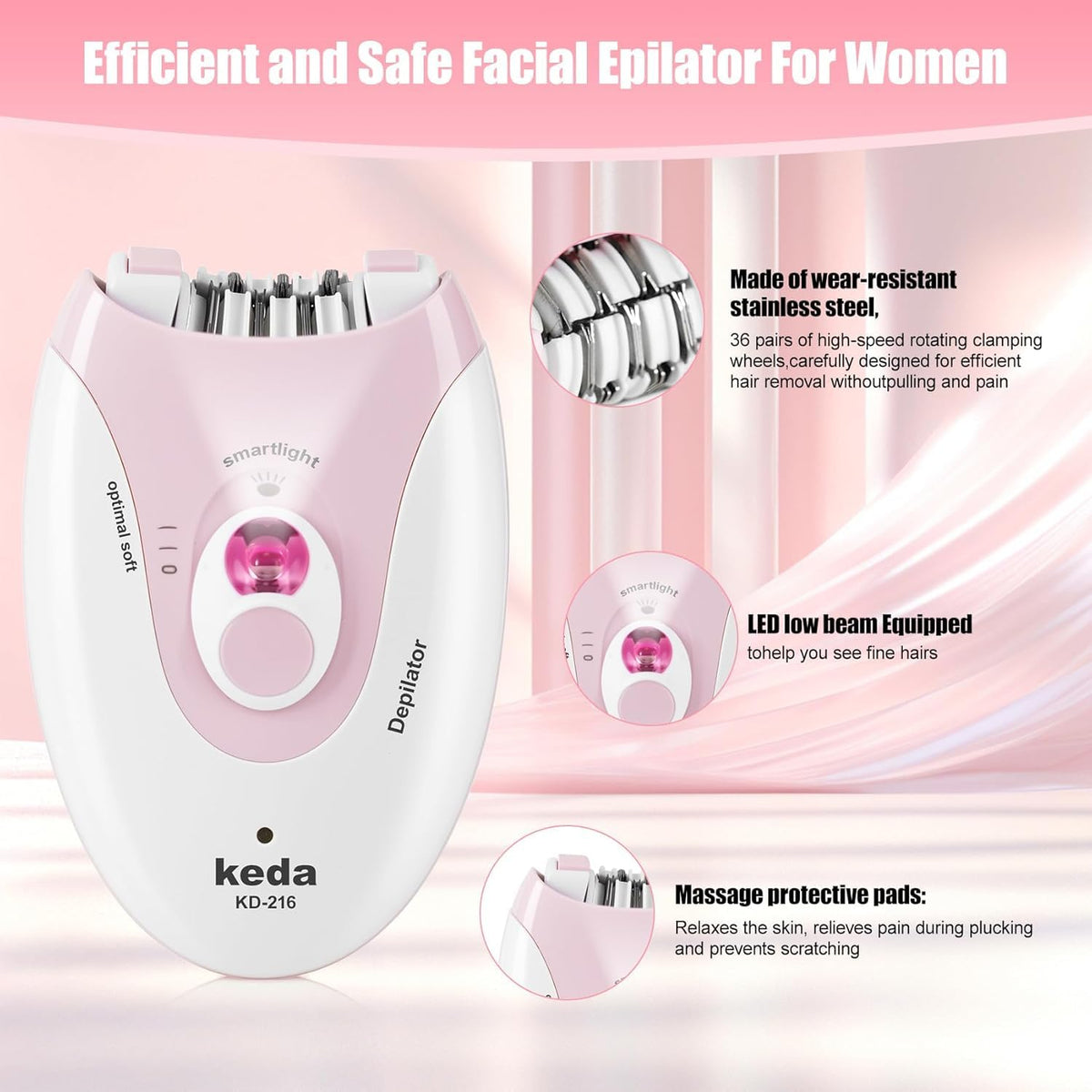 Rechargeable Epilator with LED Light Y121