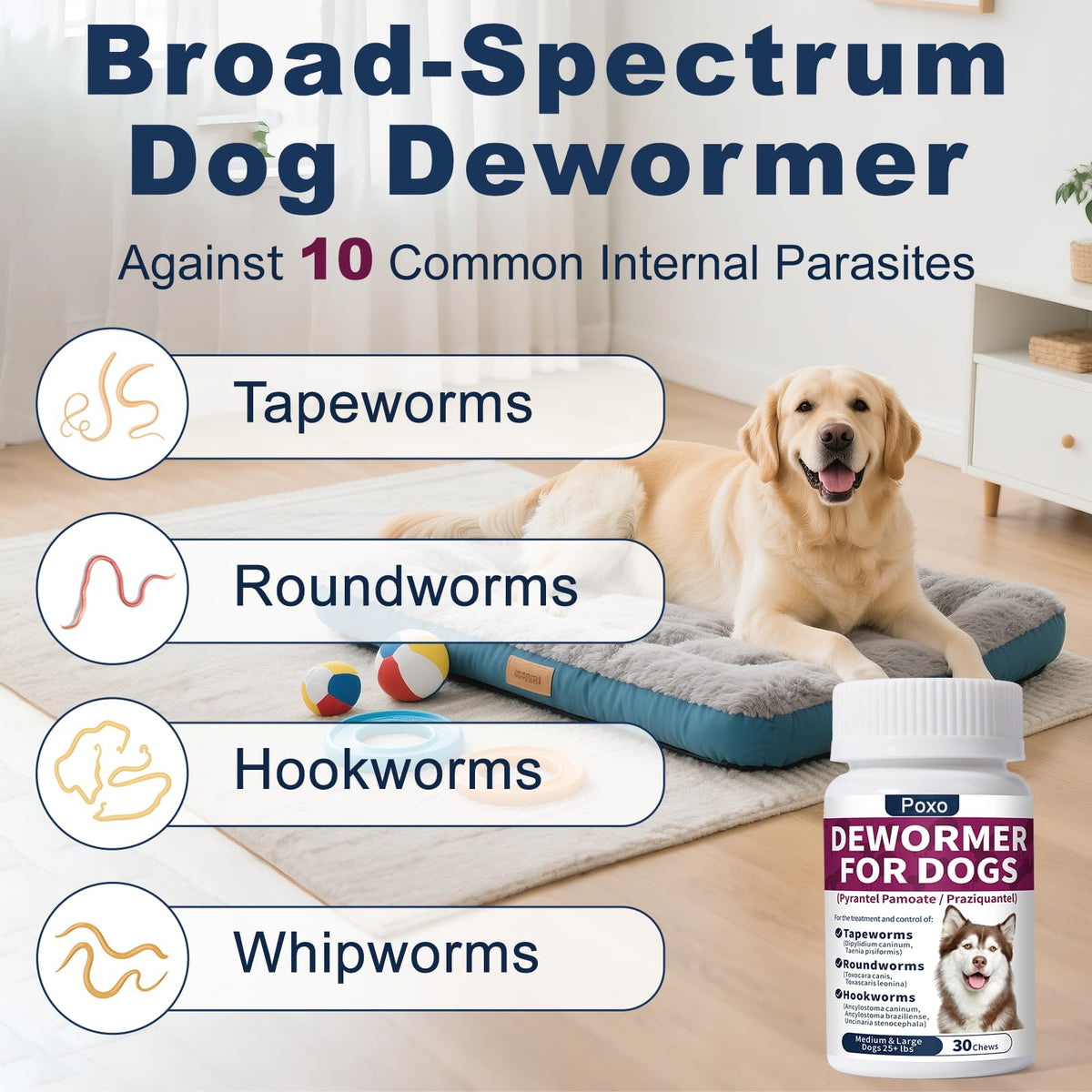 7-Way Dewormer for Dogs, 30 Tablets J5039